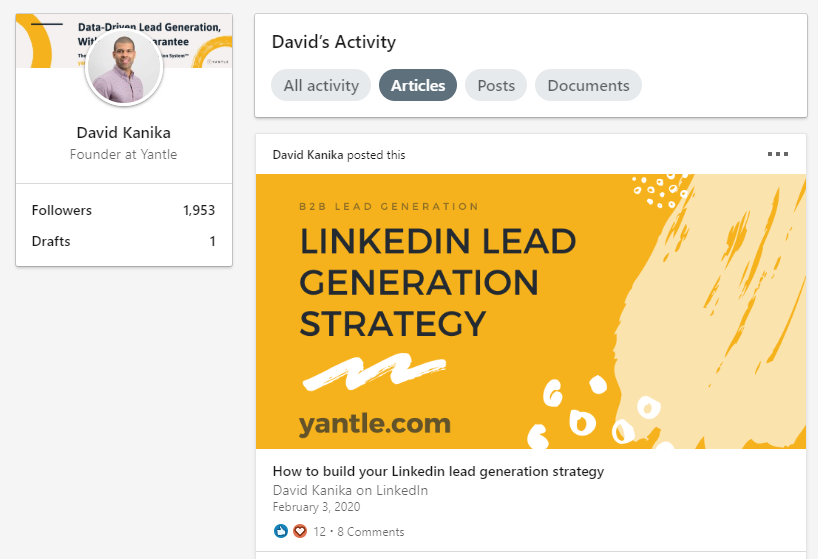 generate leads on linkedin with articles
